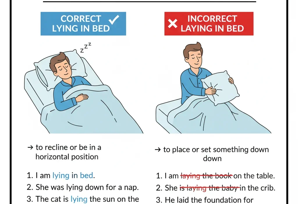 Lying in Bed or Laying in Bed