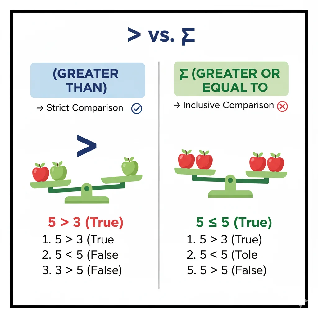 More Than or Equal To Sign (≥):