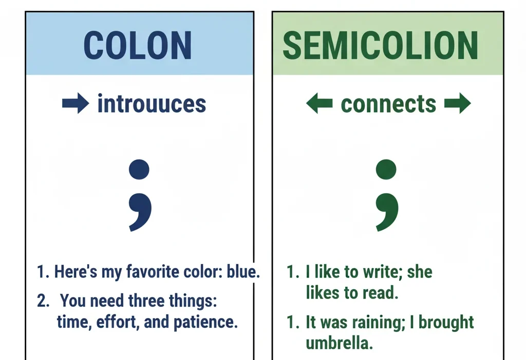 Colon vs Semicolon