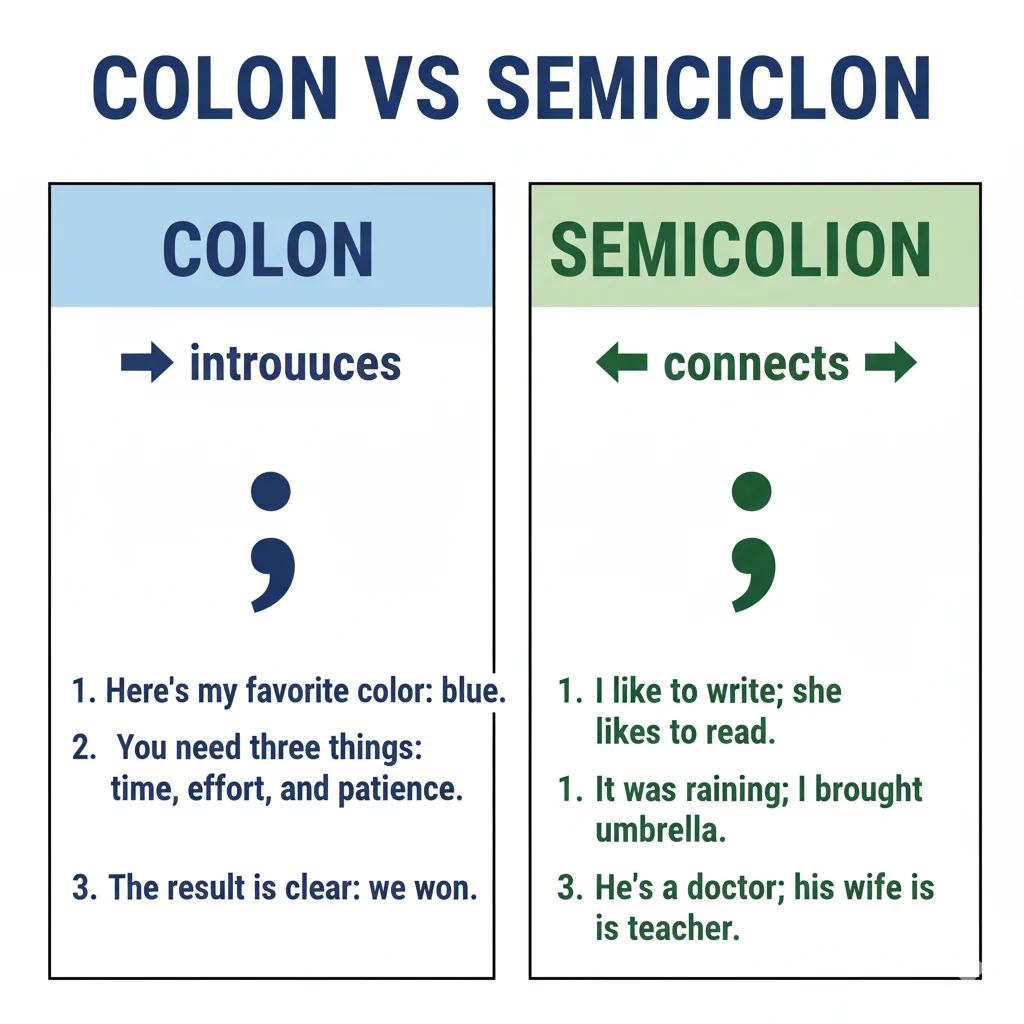 Colon vs Semicolon