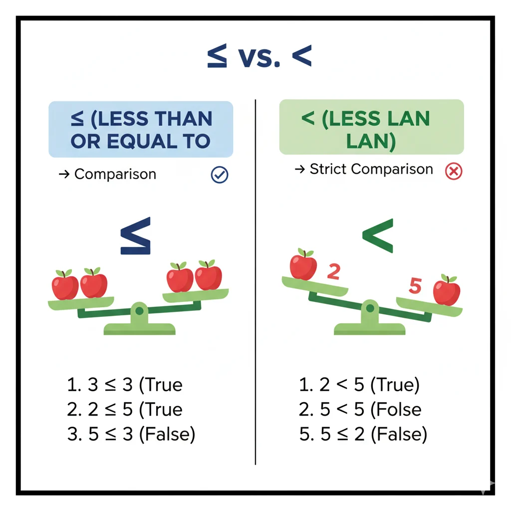 Equal or Less Than Sign