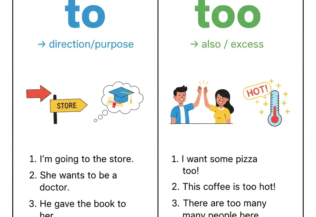 When to Use “To” or “Too