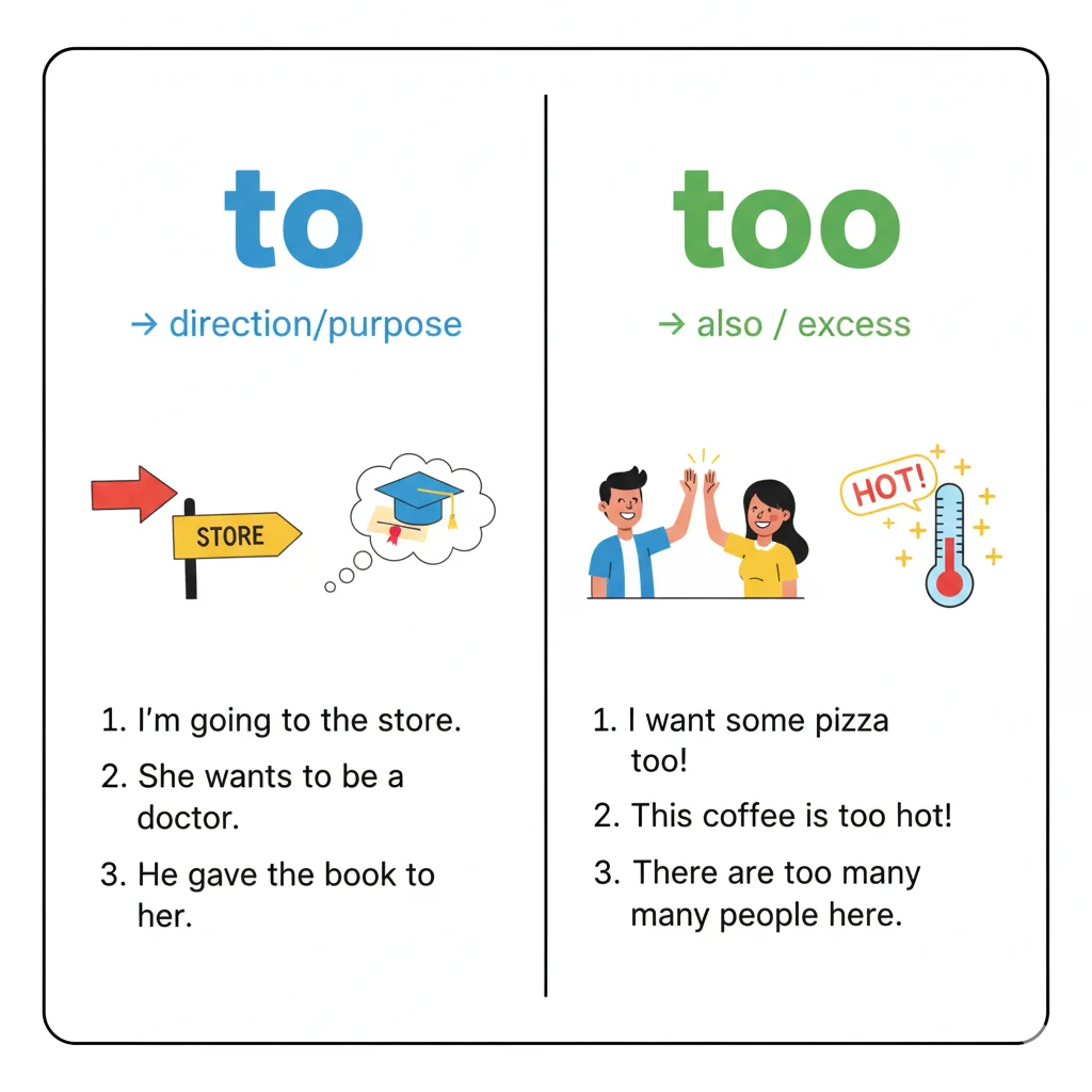 When to Use “To” or “Too