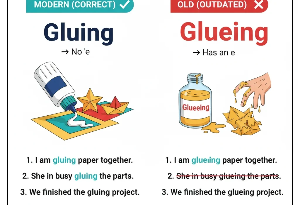 Gluing vs Glueing