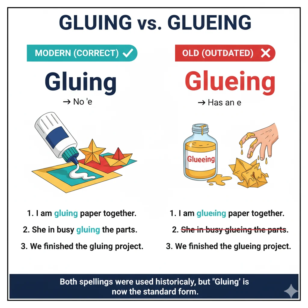 Gluing vs Glueing