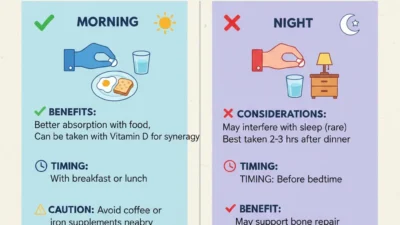Calcium Tablets Morning or Night