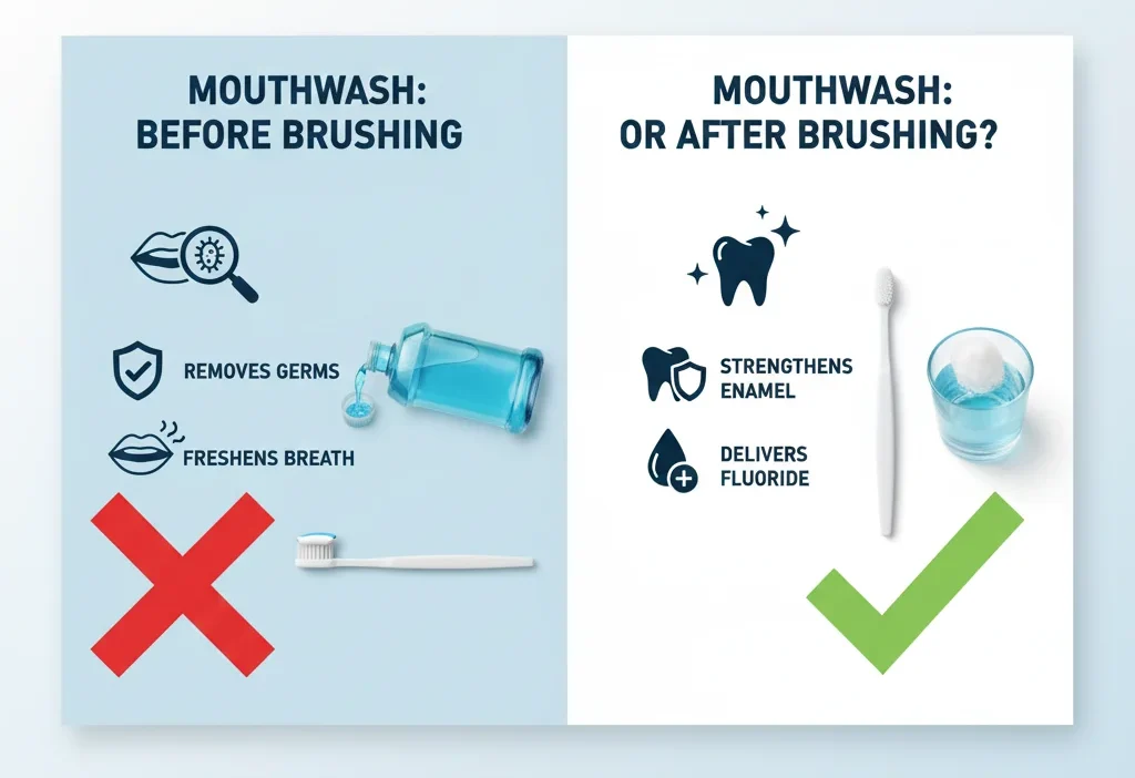 Mouthwash Before or After Brushing