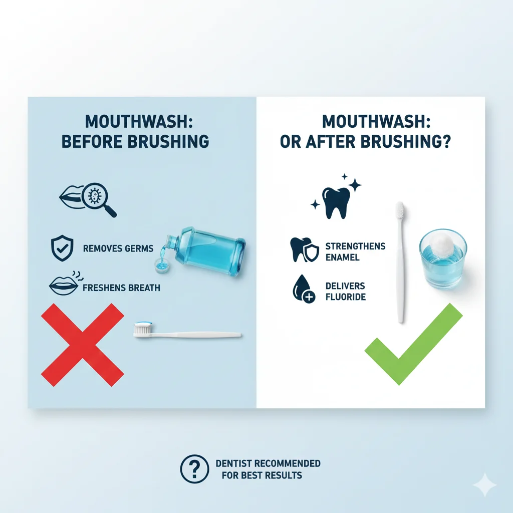 Mouthwash Before or After Brushing