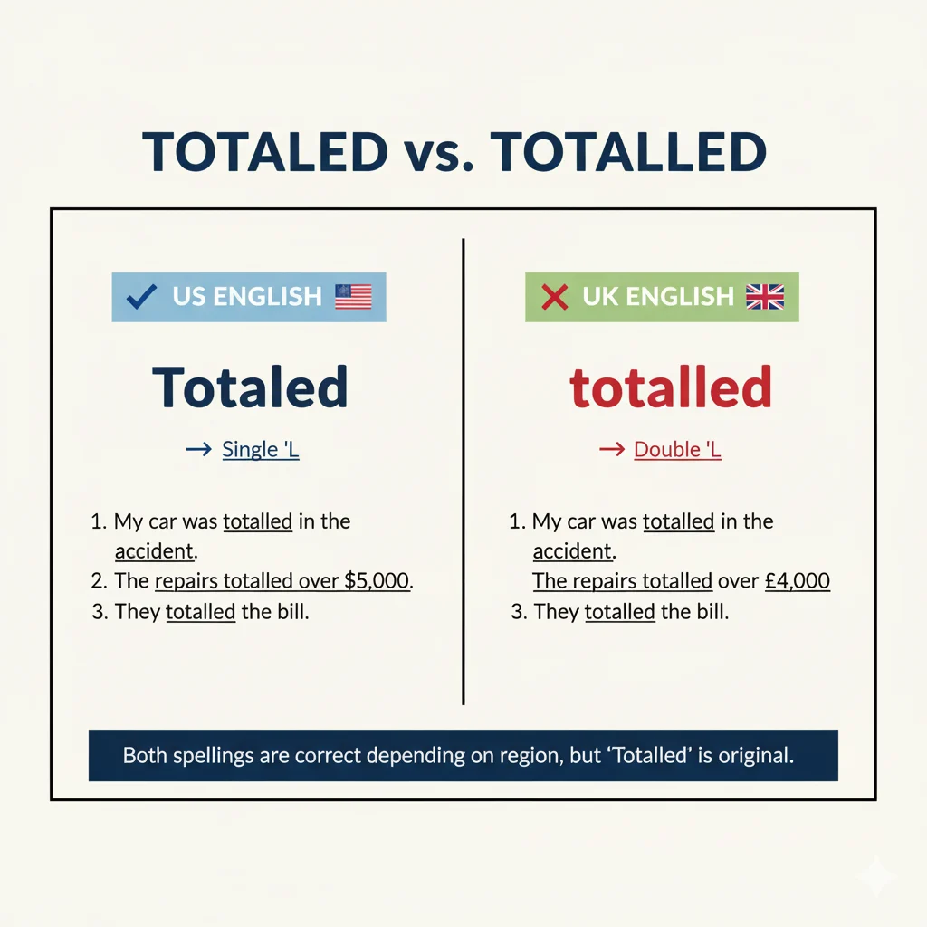 Totalled / Totaling / Totalling