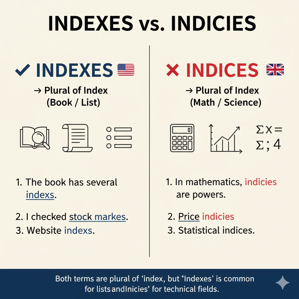 Indexes vs Indices