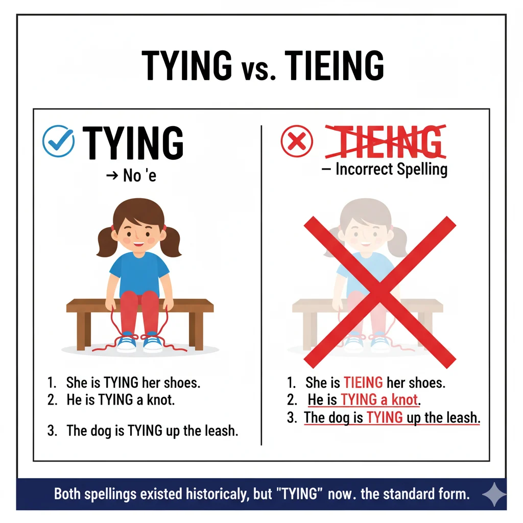 Tying vs Tieing