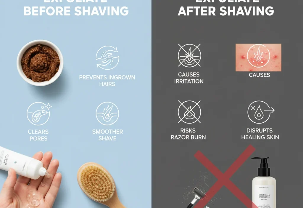 Exfoliate Before or After Shaving