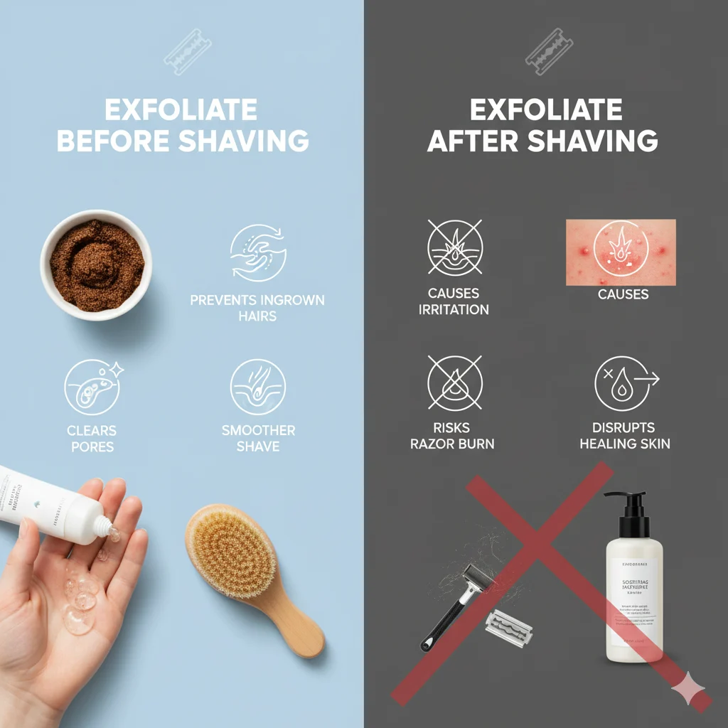 Exfoliate Before or After Shaving