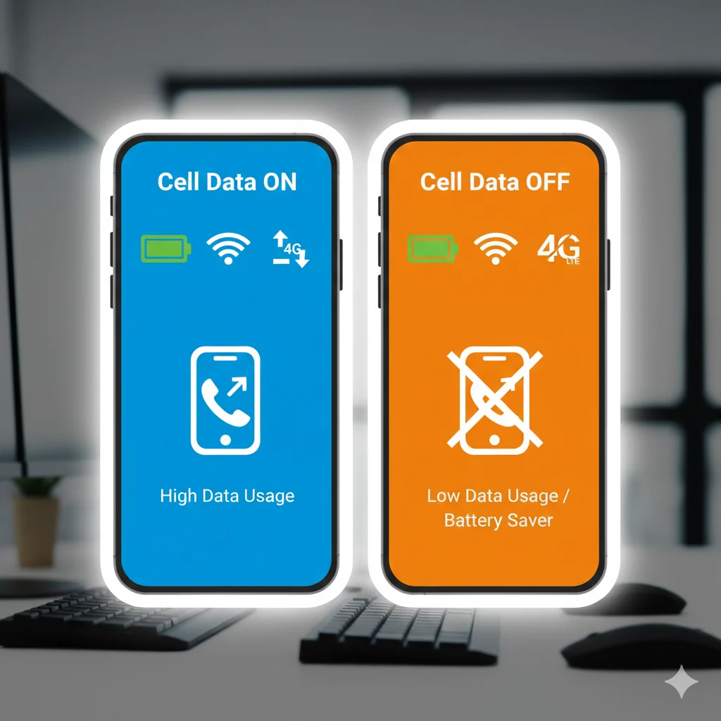 Cell Data On or Off