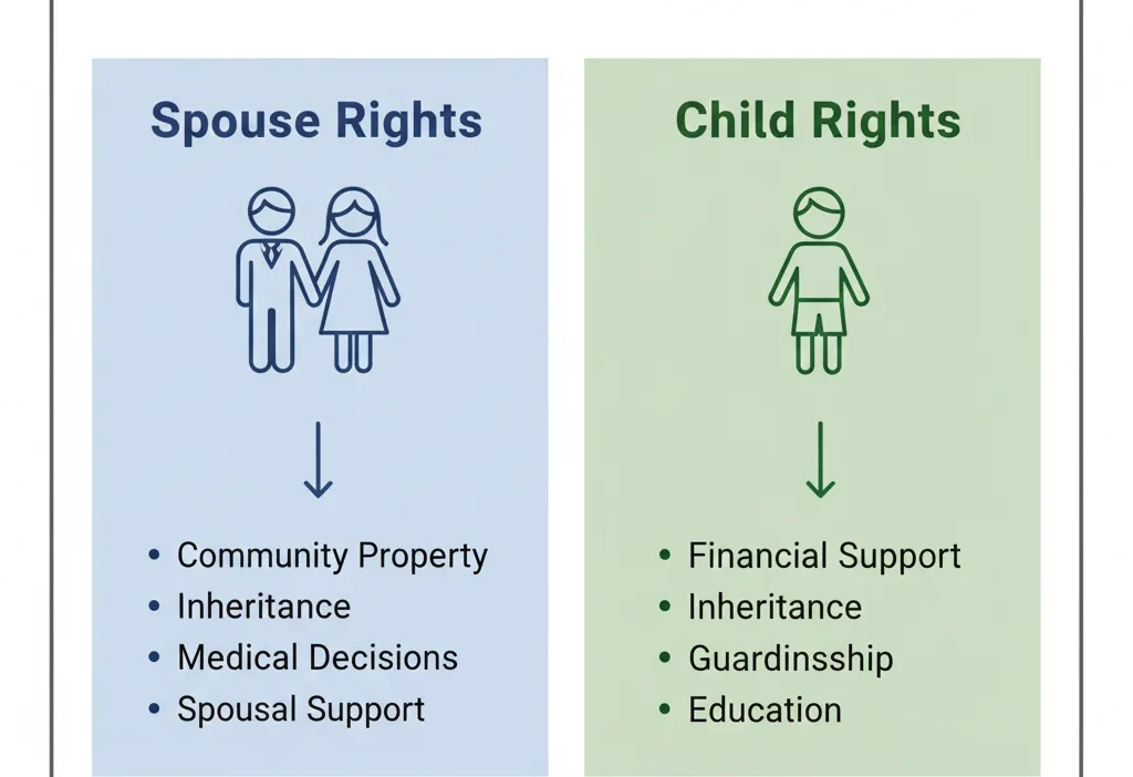 who has more rights spouse or child